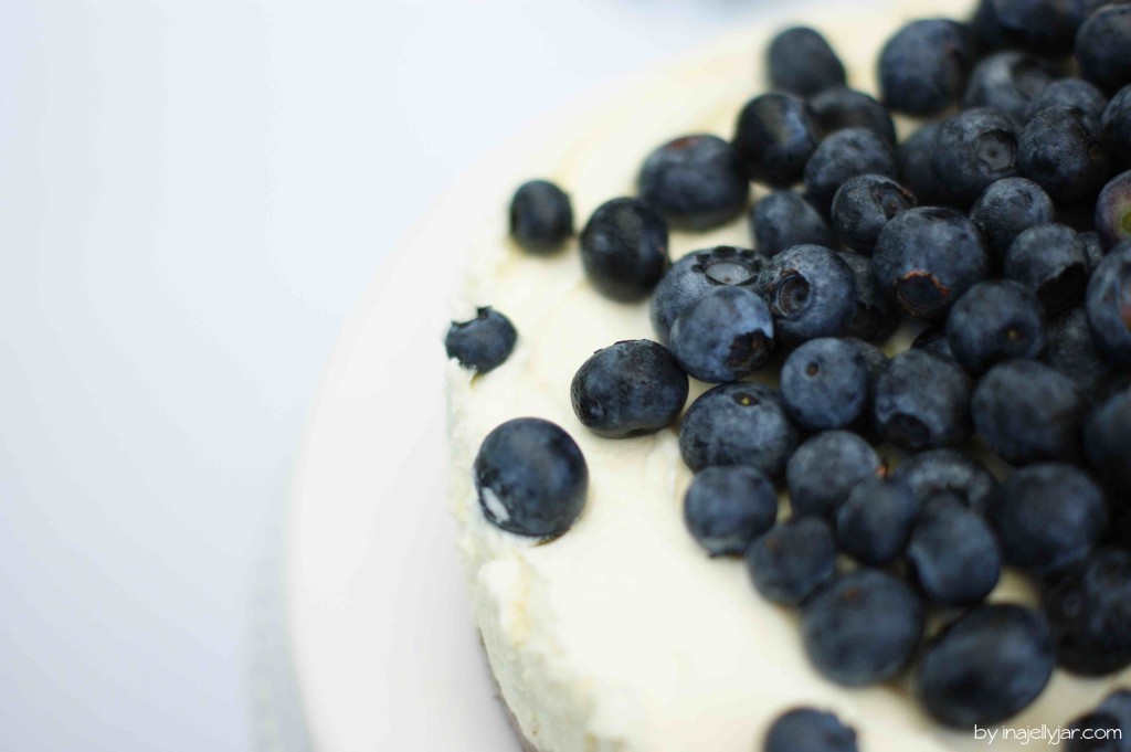 Ziegenfrischkäse Torte mit Heidelbeeren | ohne backen